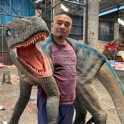 놀이터 디노 손 인형 비바람에 견디는 어린이 나이 손 공룡 인형