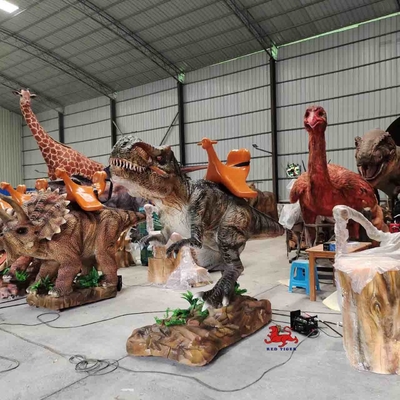 Animatronic T 렉스 Dinosaur Ride Sunproof 방수 인공 공룡
